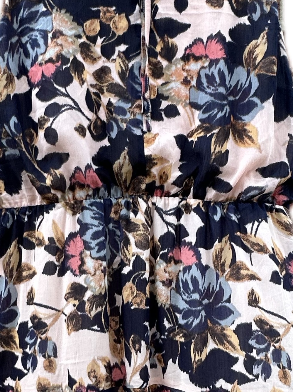 Maurices Floral Sleeveless Midi Dress Pink Navy Soft Ruffle Bridal Feminine - Picture 4 of 12